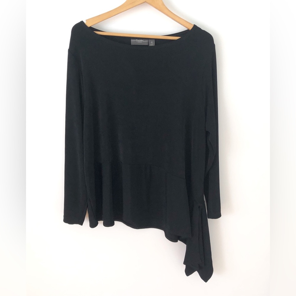 Chico's Black Asymmetrical Blouse